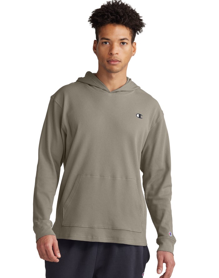 Champion Waffle Hoodie Heren - DonkerKhaki - Belgie 7612YASHR